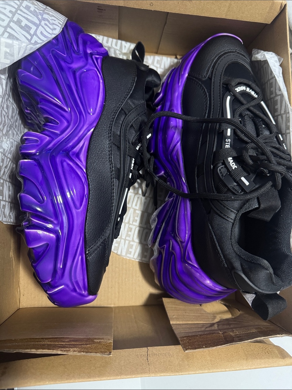 Steve Madden Kids Black & Purple Chunky Sneakers